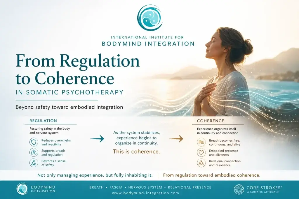 Somatic psychotherapy from regulation to coherence illustrated through breath, fascia, and embodied presence